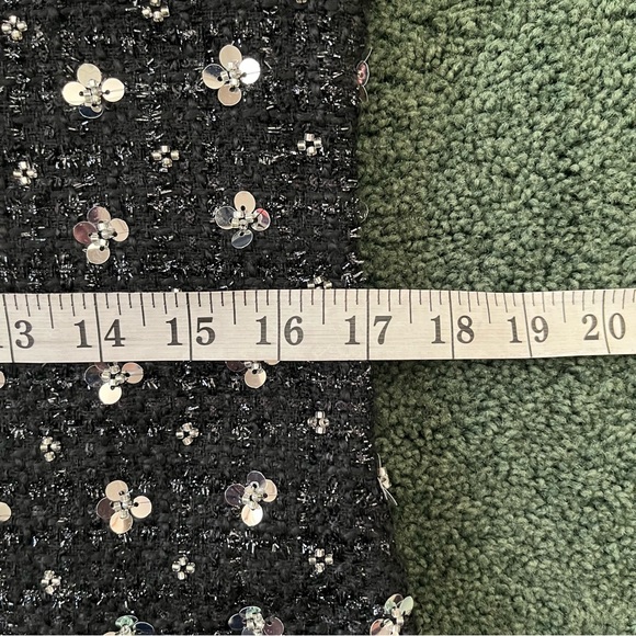 Storia Sequin Tweed Clovers Flowers Side Slit Mini Party Dress Size Large - Picture 13 of 16